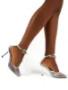 Macie Silver Mesh Anklet Detail Stiletto Heels sold by Public Desire