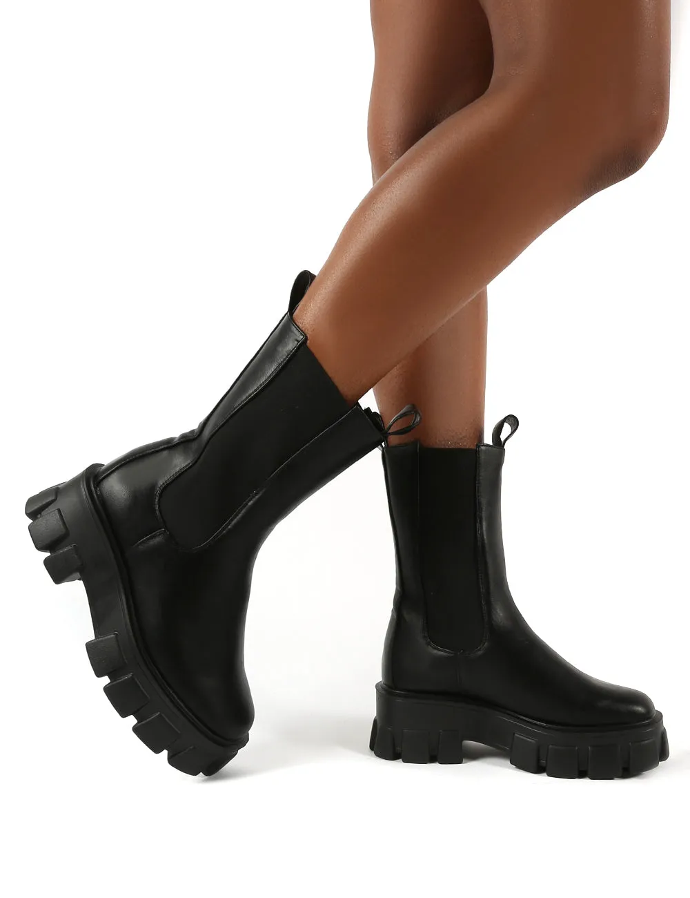 Reign Black Chunky Sole Ankle Boot sold by Public Desire product image thumbnail 4