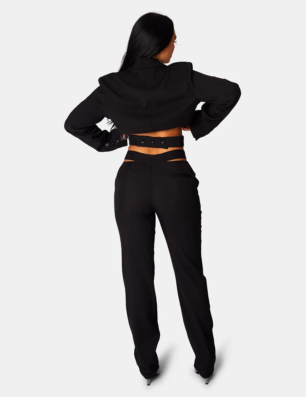 Strappy Waist Cigarette Trouser Black sold by Public Desire product image thumbnail 3