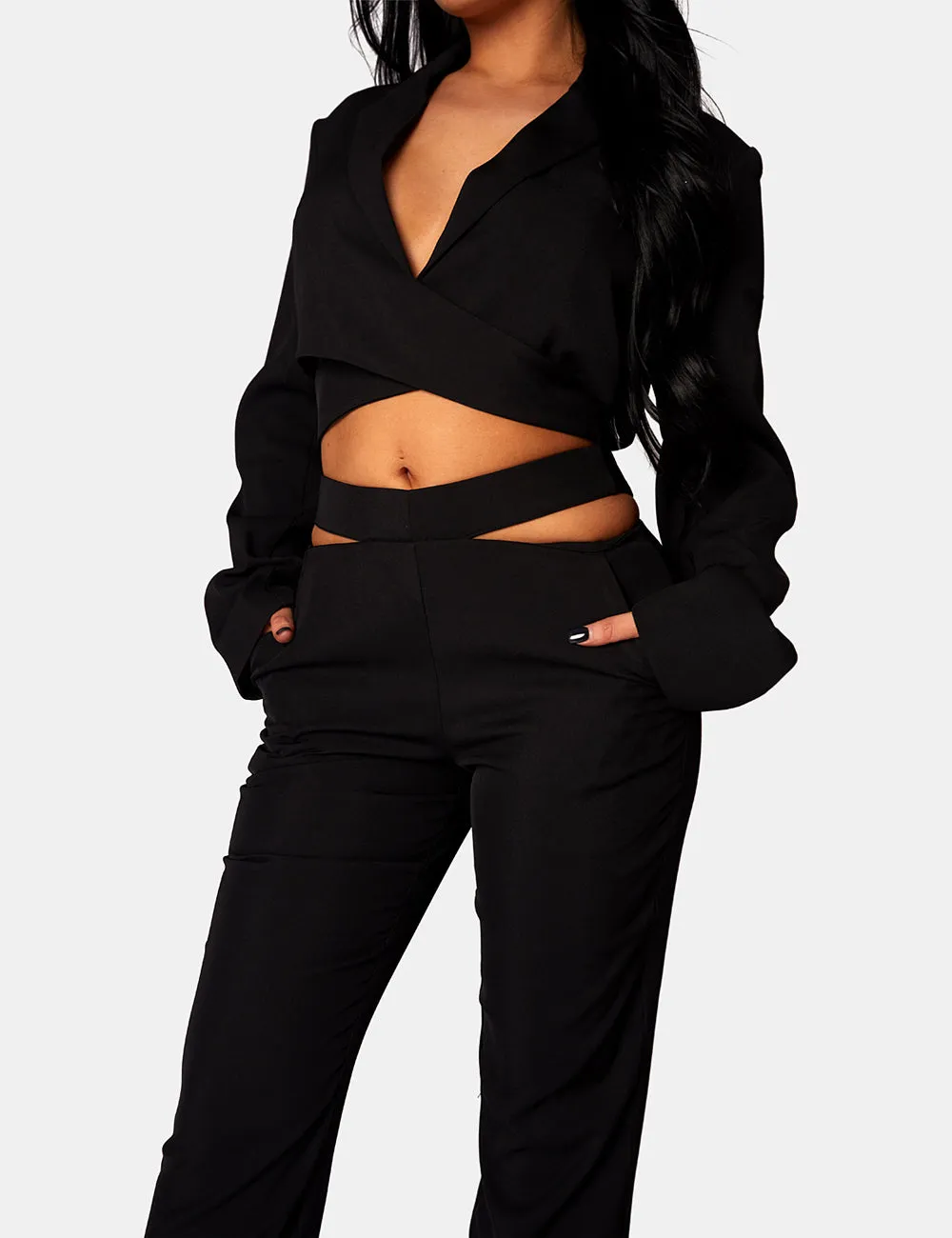 Strappy Waist Cigarette Trouser Black sold by Public Desire product image thumbnail 2