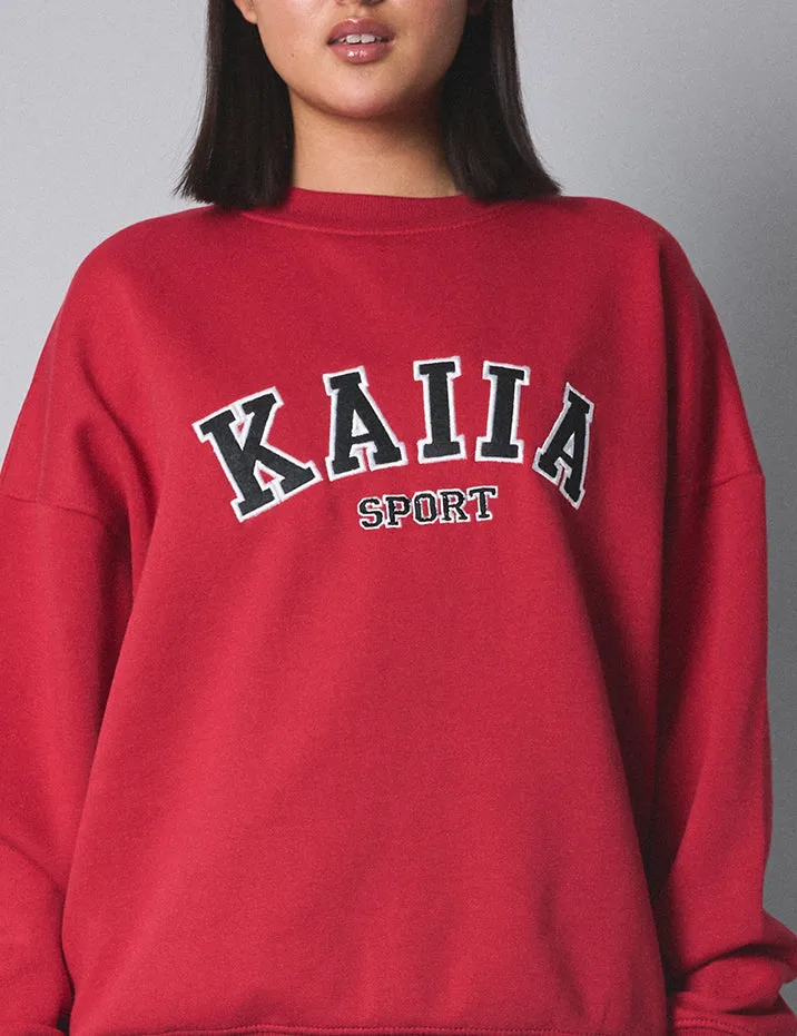 Kaiia Sport Oversized Sweatshirt Cherry Red sold by Public Desire product image thumbnail 4