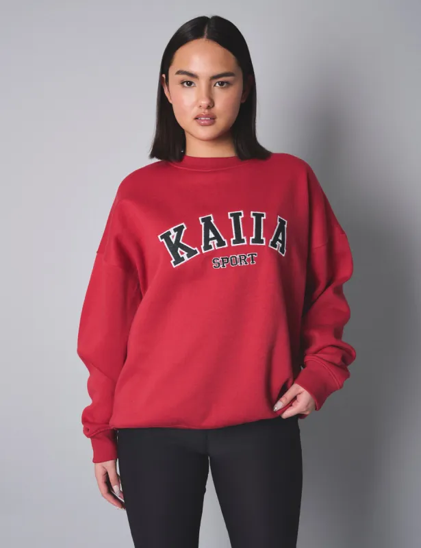 Kaiia Sport Oversized Sweatshirt Cherry Red sold by Public Desire