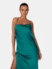 Split Hem Cowl Neck Cross Back Maxi Dress Emerald Green sold by Public Desire