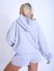 Kaiia Slogan Oversized Hoodie Grey Marl & Pink sold by Public Desire