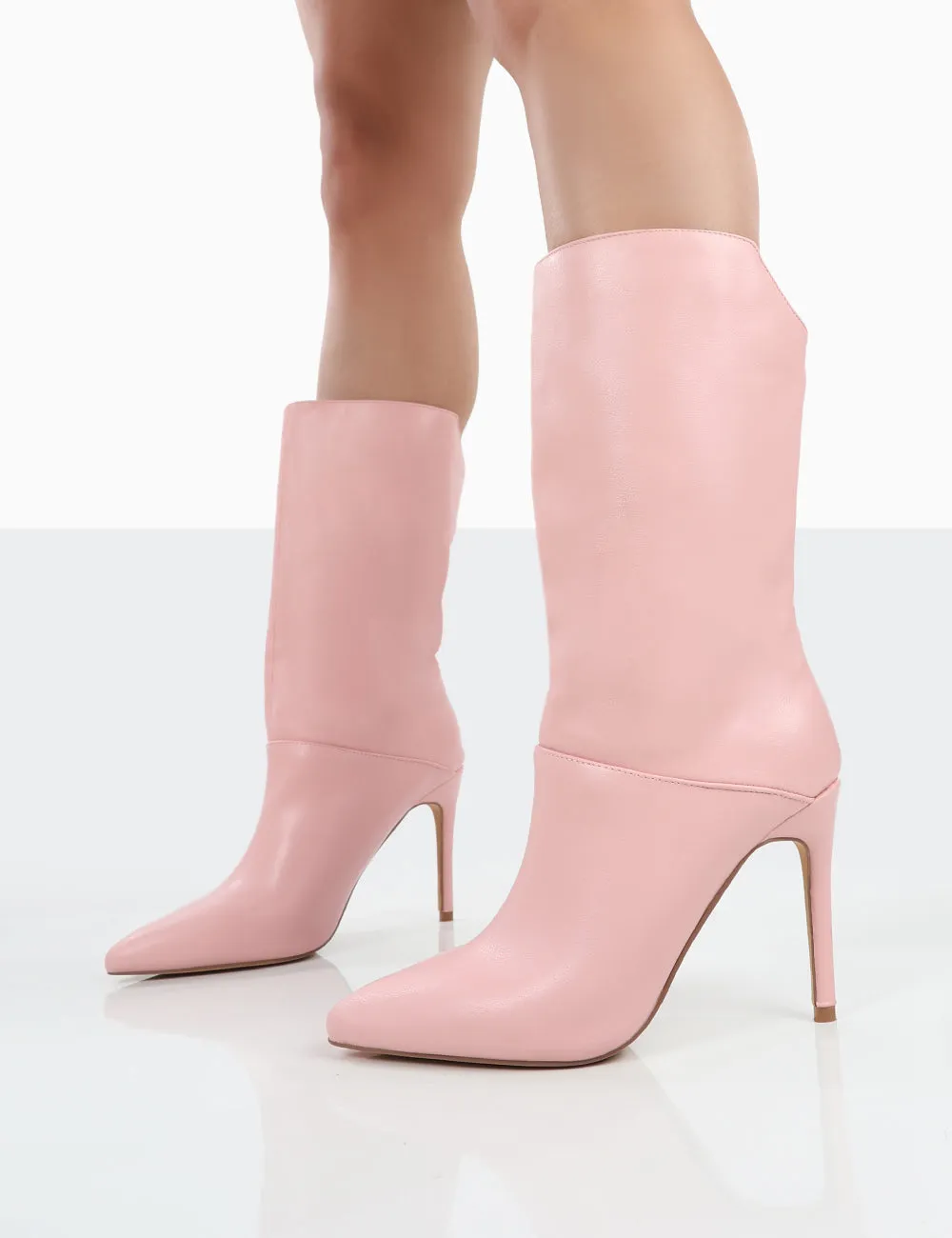 Lisel Pink PU Pointed Toe Stiletto Heeled Ankle Boots sold by Public Desire product image thumbnail 3