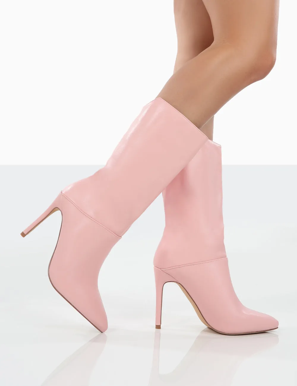 Lisel Pink PU Pointed Toe Stiletto Heeled Ankle Boots sold by Public Desire product image thumbnail 4