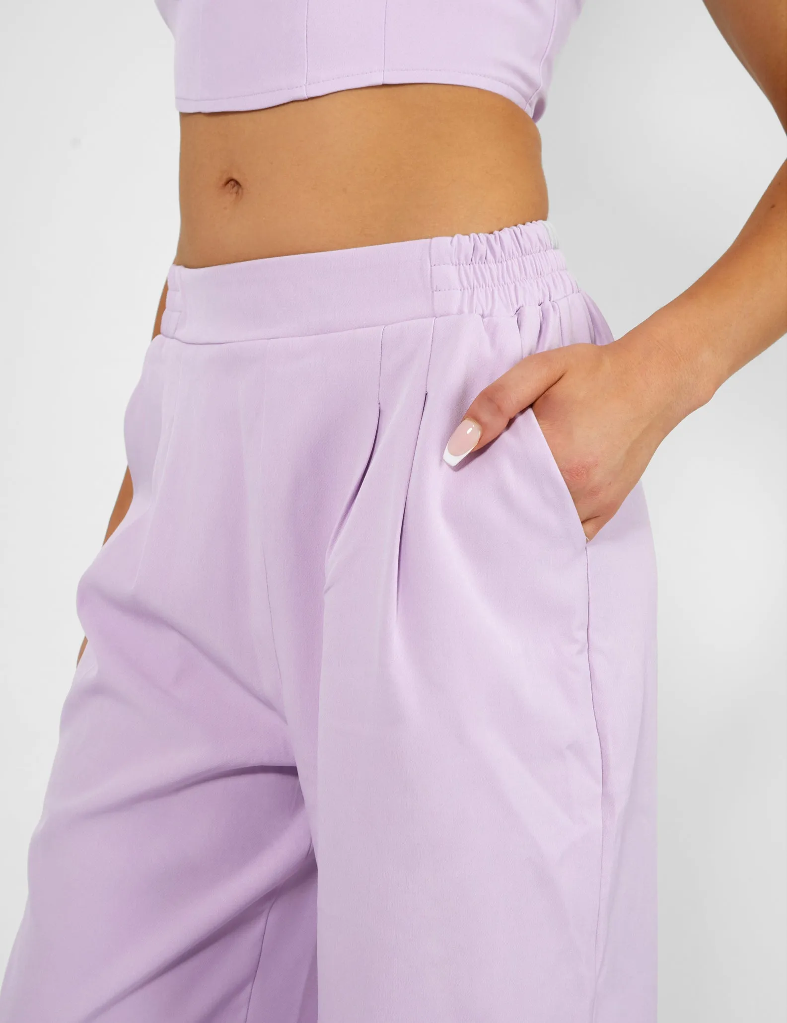 Tailored Wide Leg Trousers Lilac sold by Public Desire product image thumbnail 5