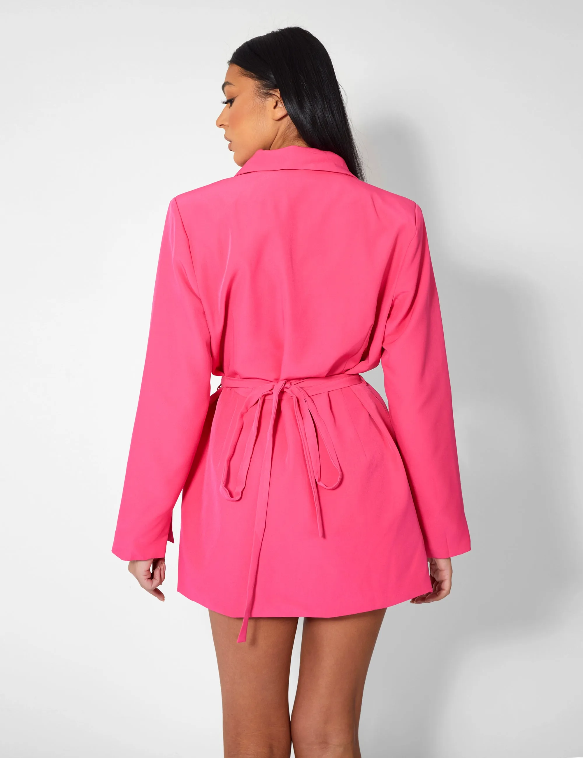 Wrap Belt Blazer Dress Pink sold by Public Desire product image thumbnail 4