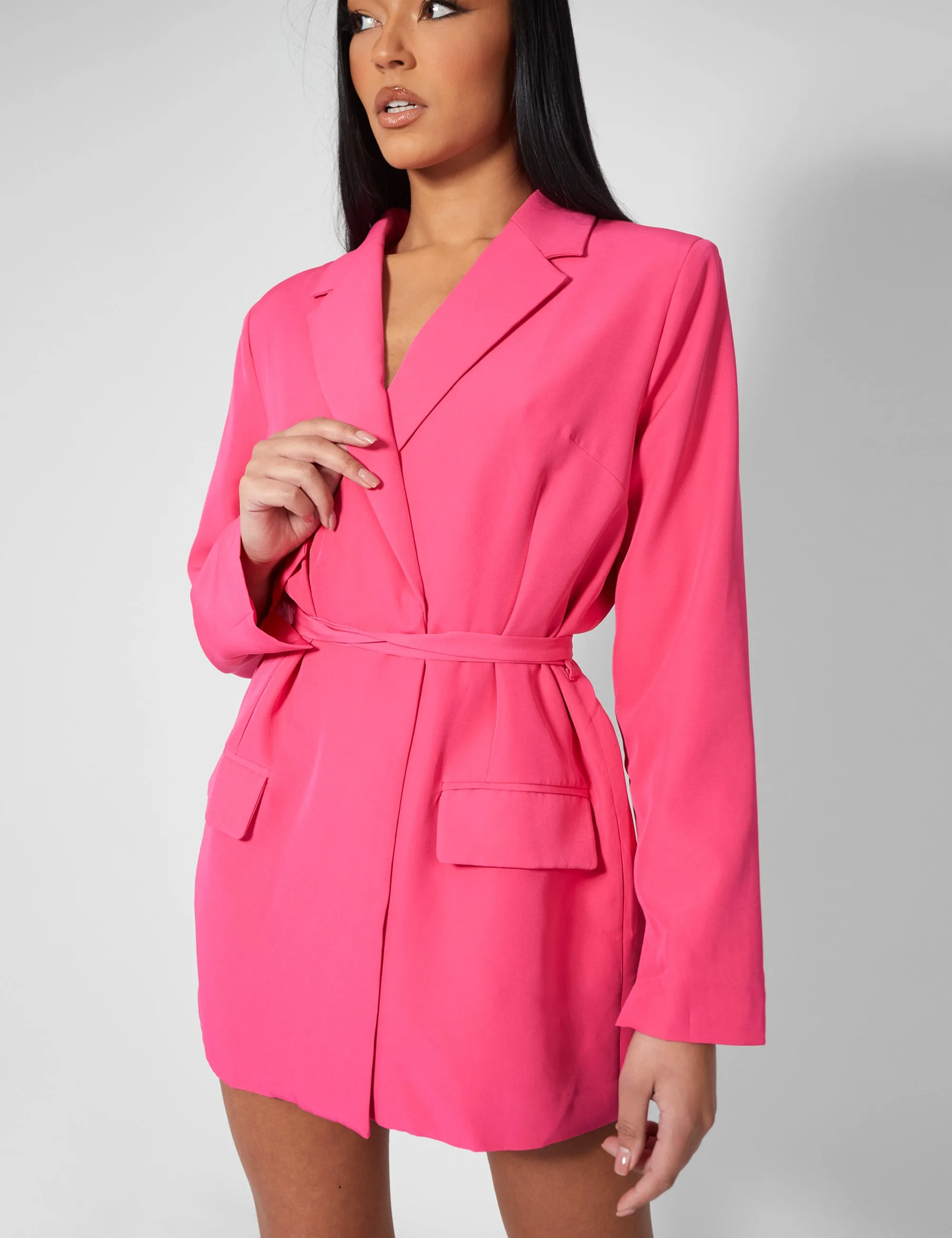Wrap Belt Blazer Dress Pink sold by Public Desire product image thumbnail 5