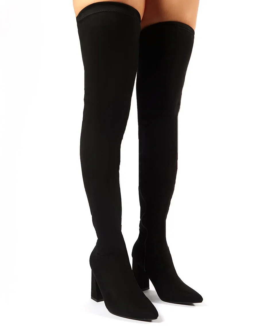 Rapture Over the Knee Boots in Black Faux Suede sold by Public Desire product image thumbnail 3