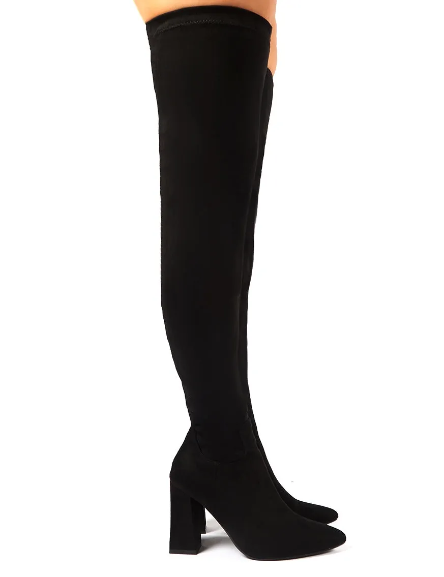 Rapture Over the Knee Boots in Black Faux Suede sold by Public Desire product image thumbnail 4