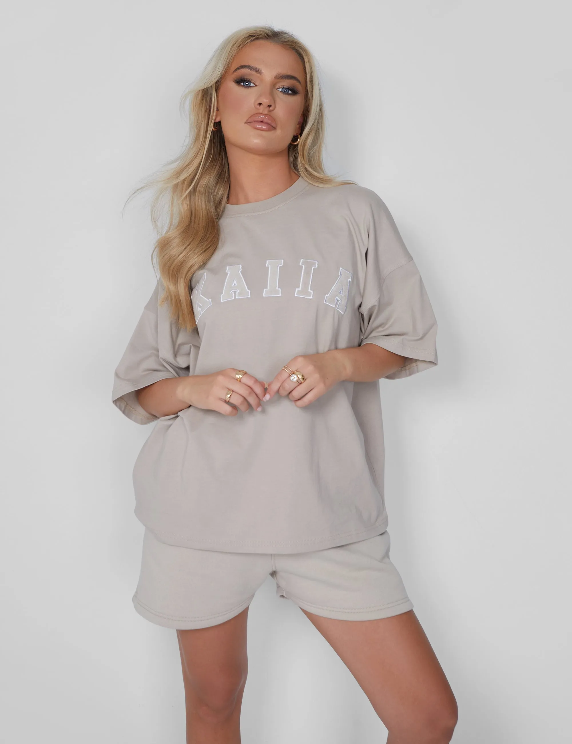 Kaiia Oversized T-shirt Stone sold by Public Desire
