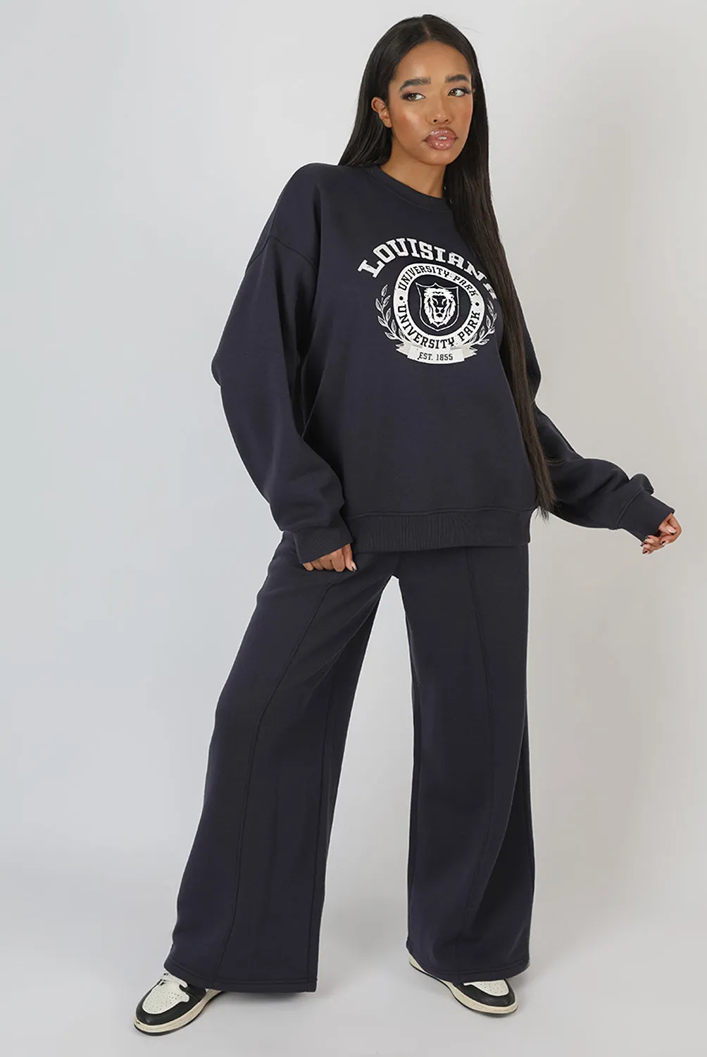 Super Wide Leg Joggers Ink Blue sold by Public Desire