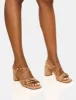 Taryn Nude Knotted Upper Block Mid Heel Sandals sold by Public Desire