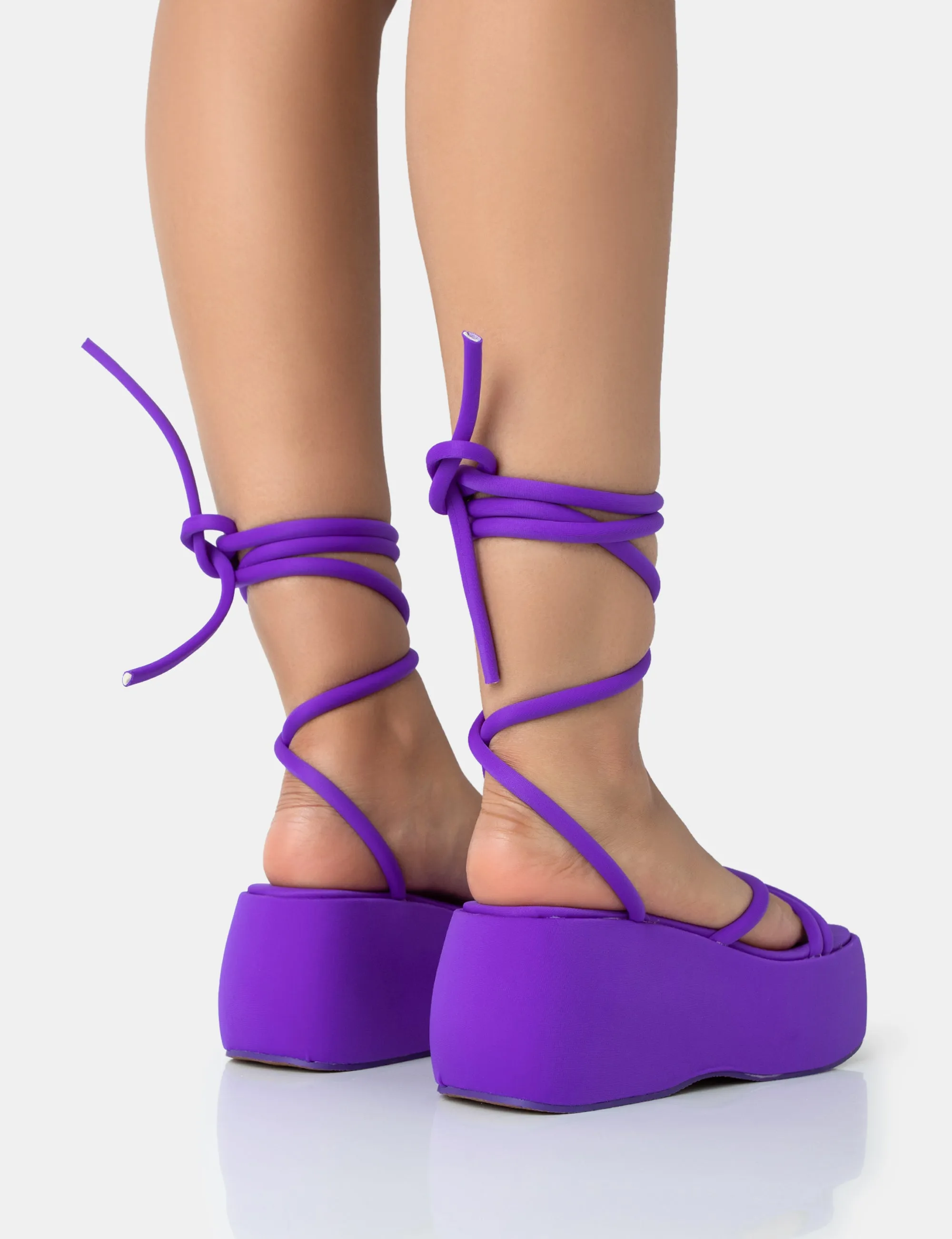 Full Moon Purple Nylon Lace Up Chunky Platform Sandals sold by Public Desire product image thumbnail 4