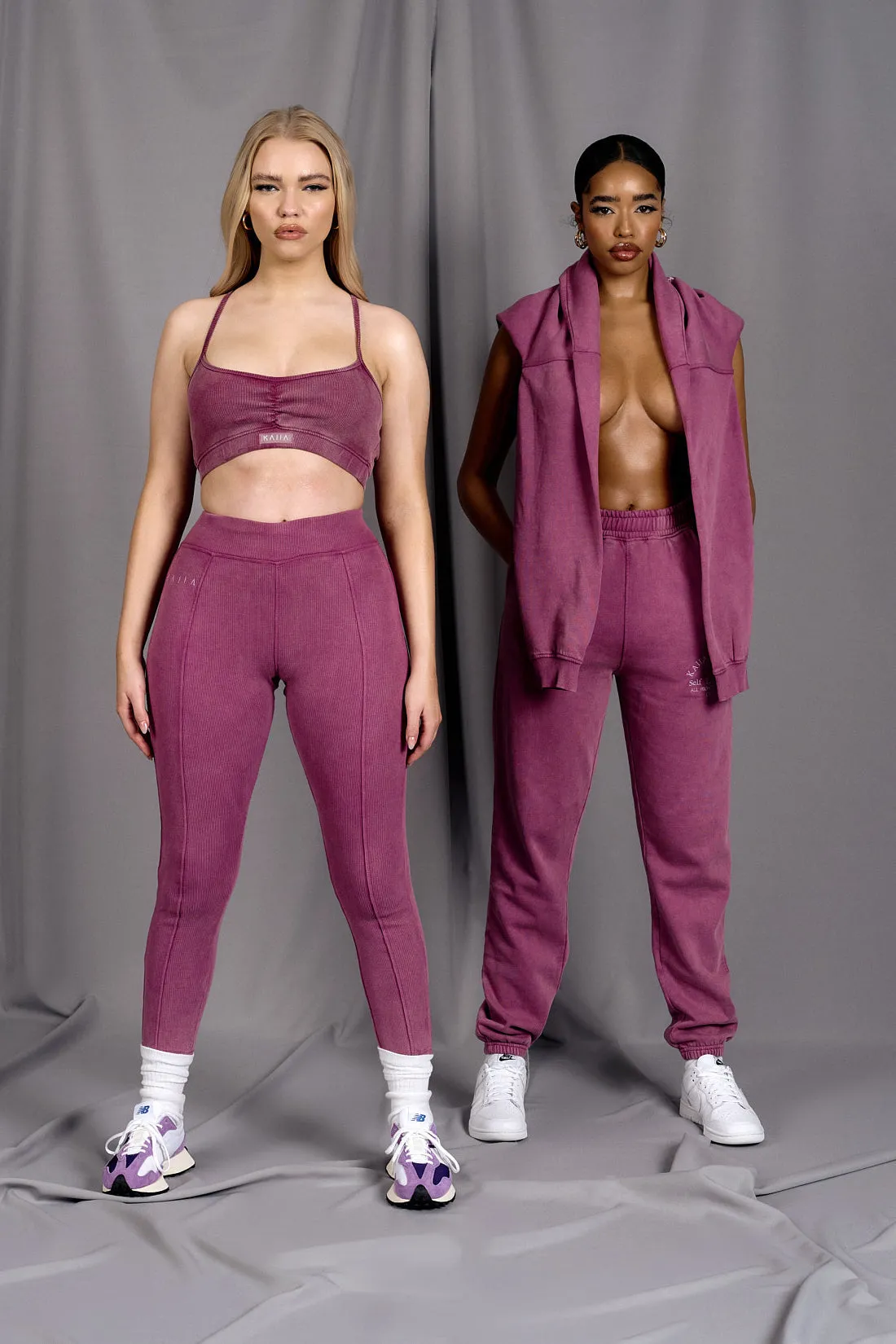 Athleisure Seam Front Ribbed Leggings Purple sold by Public Desire