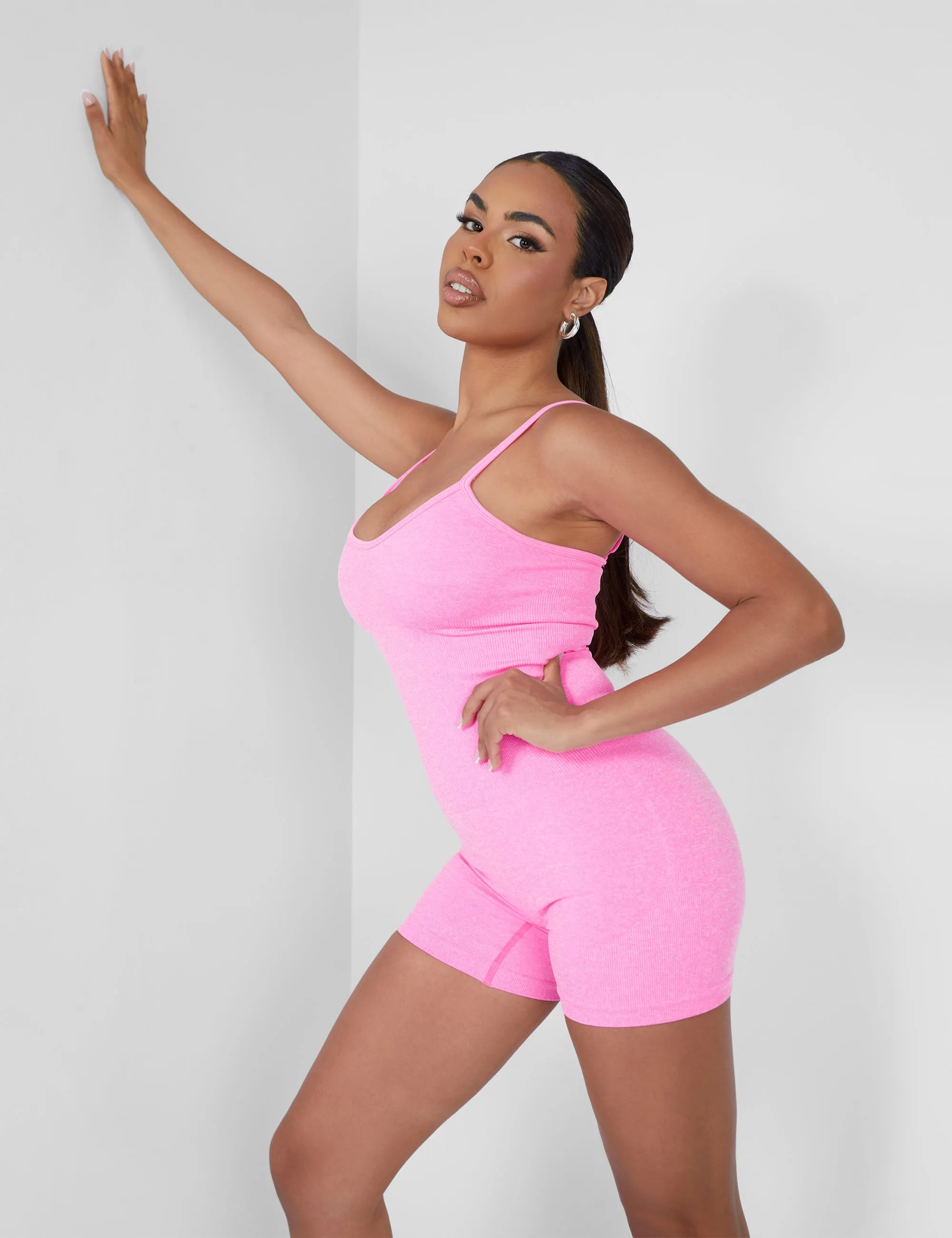Seamless Unitard Playsuit Pink sold by Public Desire product image thumbnail 3
