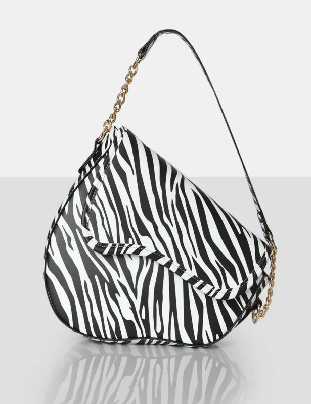 The Fox Zebra Saddle Shoulder Bag sold by Public Desire