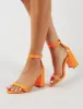 Grier Block Heel Barely Theres in Orange Patent sold by Public Desire