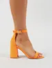 Grier Block Heel Barely Theres in Orange Patent sold by Public Desire