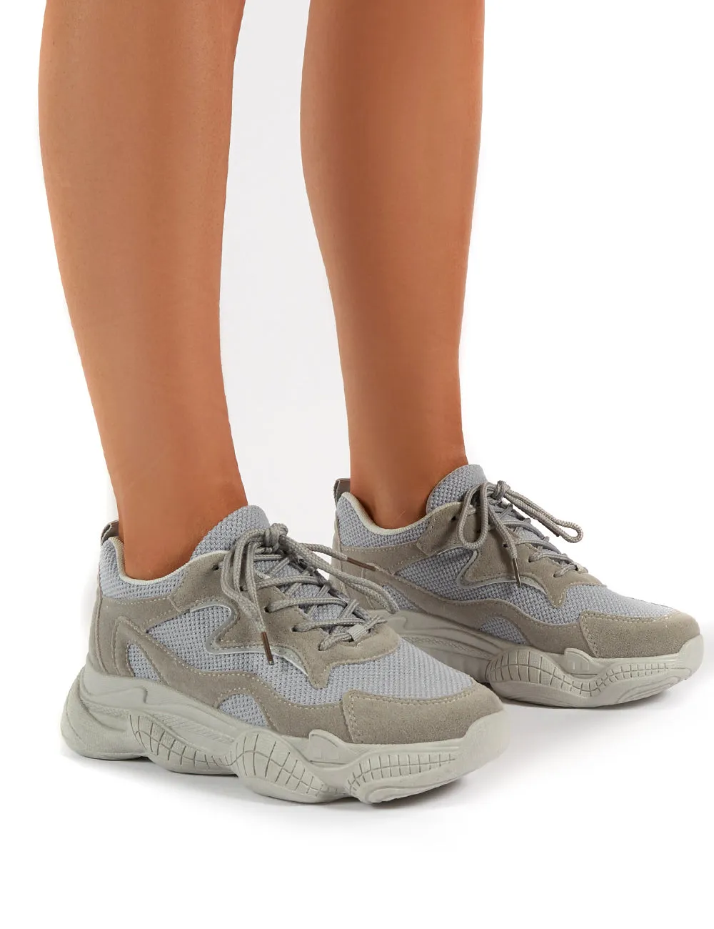 Sprint Grey Chunky Sole Trainers sold by Public Desire