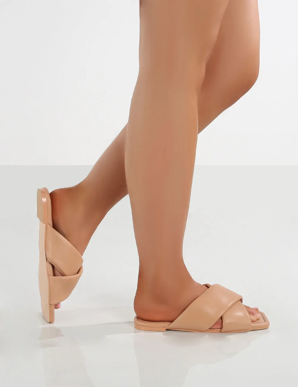 Tropicana Nude PU Cross Over Slider Sandals sold by Public Desire product image thumbnail 3
