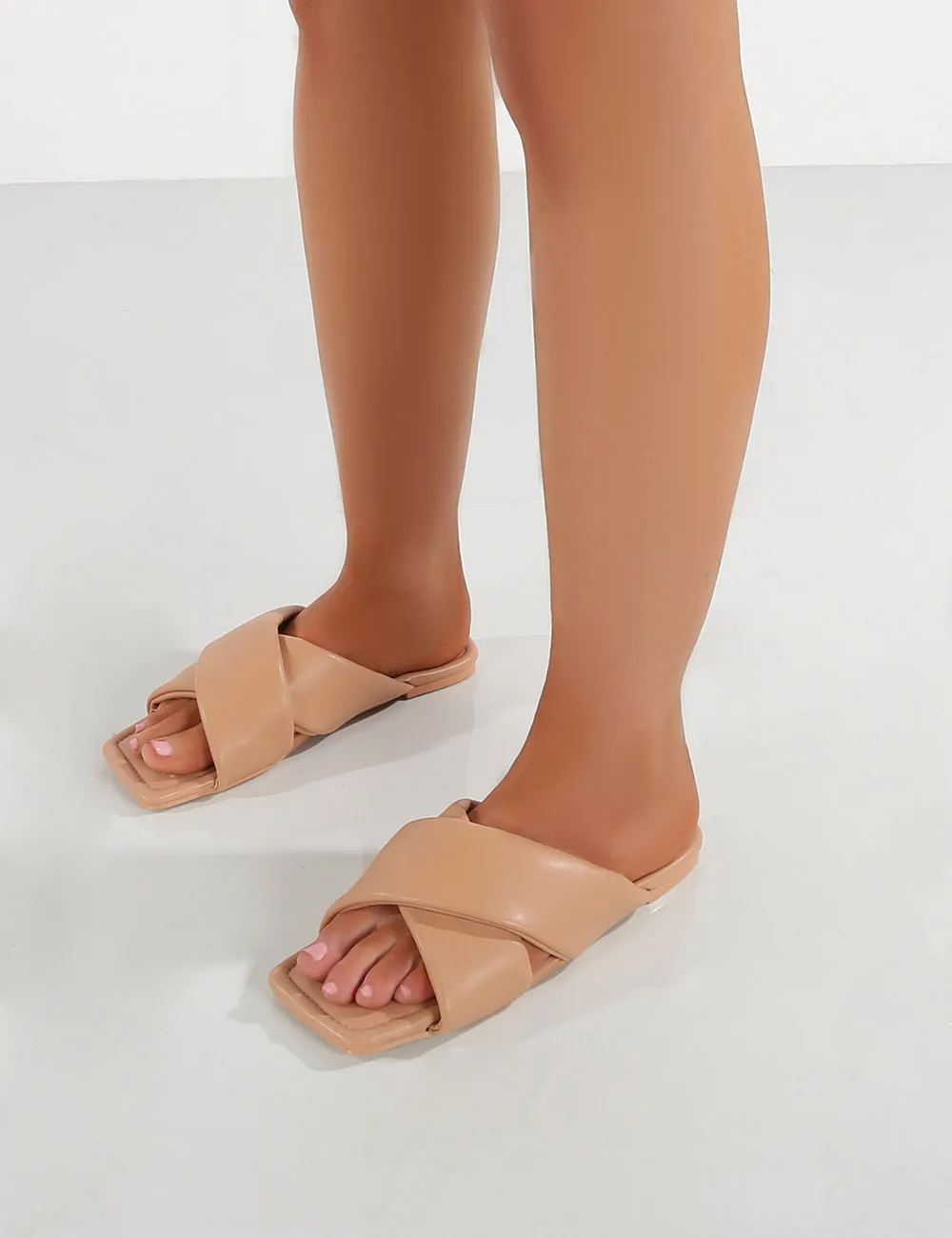 Tropicana Nude PU Cross Over Slider Sandals sold by Public Desire product image thumbnail 4