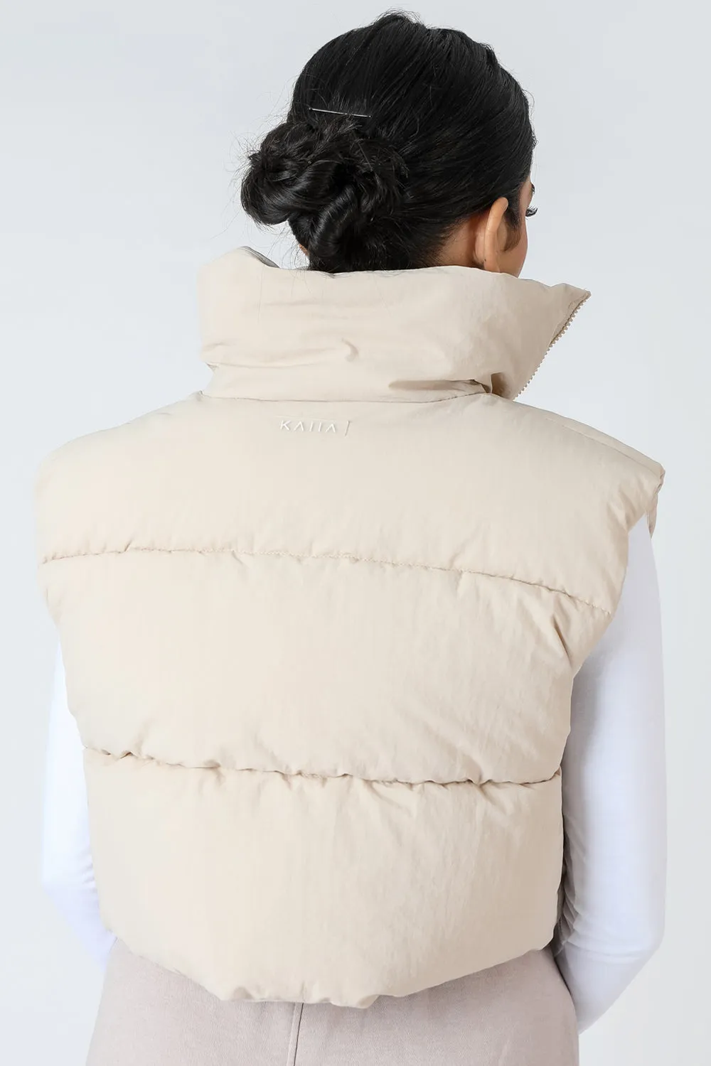Cropped Puffer Gilet Stone sold by Public Desire product image thumbnail 4