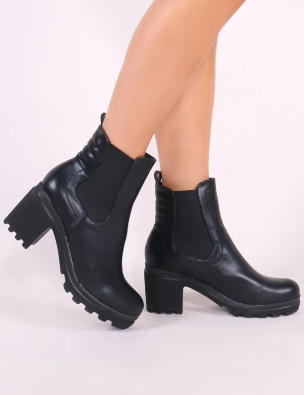 Ari Heeled Chelsea Boots in Black sold by Public Desire