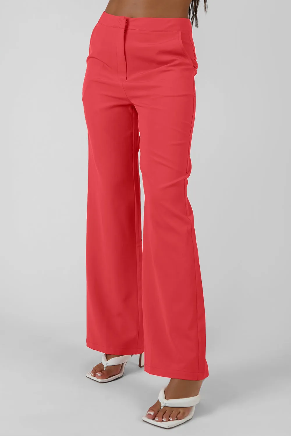 High Waisted Straight Leg Trousers Coral sold by Public Desire product image thumbnail 3