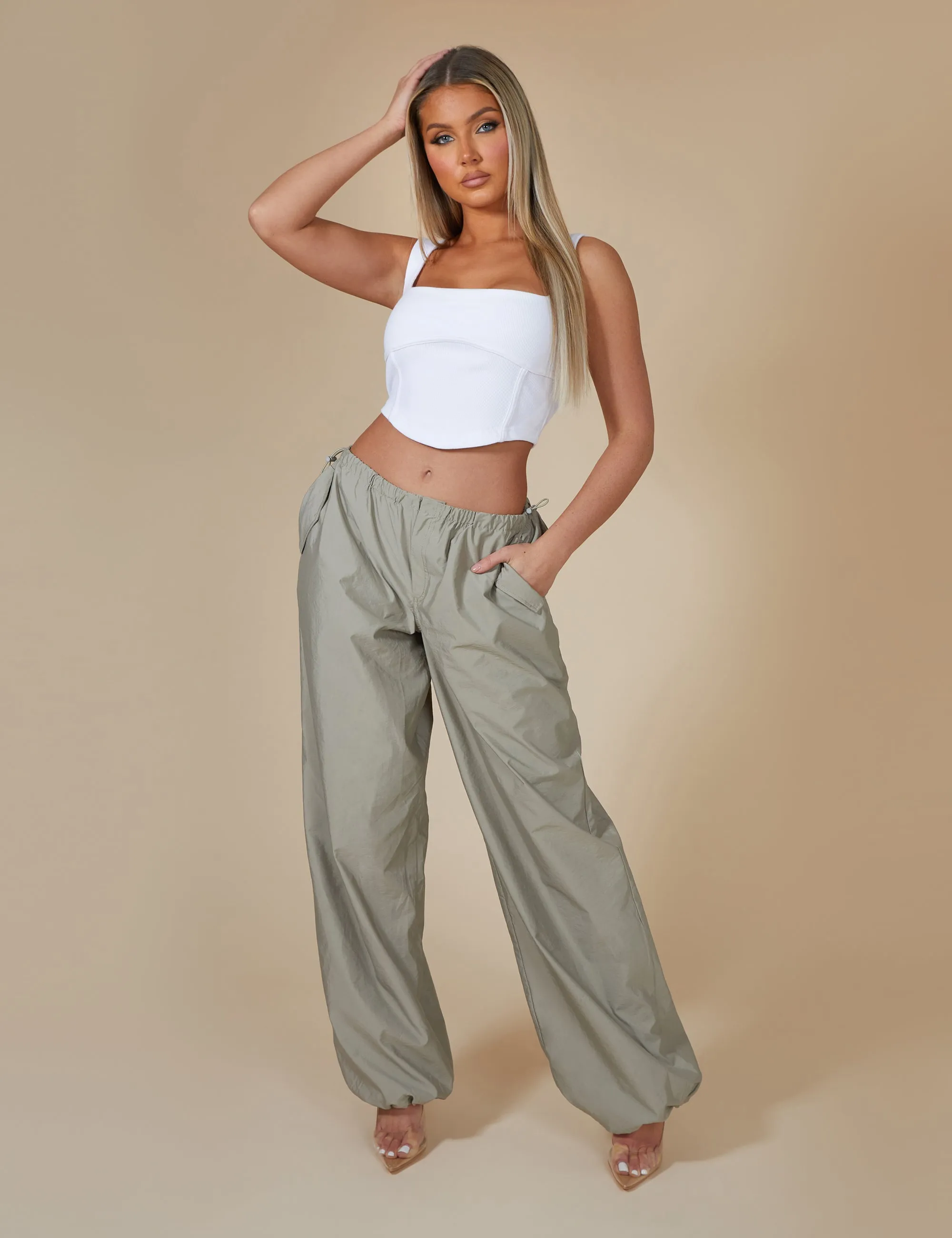 Kaiia Ribbed Seam Detail Corset Top In White sold by Public Desire product image thumbnail 3