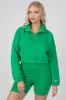 Oversized Half Zip Gathered Hem Sweat Green sold by Public Desire