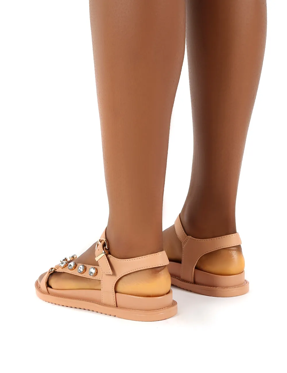 Sadie Beige Jewel Detail Flat Sandal sold by Public Desire product image thumbnail 2