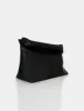 The Aria Black Folded Detail Clutch Bag sold by Public Desire