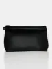 The Aria Black Folded Detail Clutch Bag sold by Public Desire