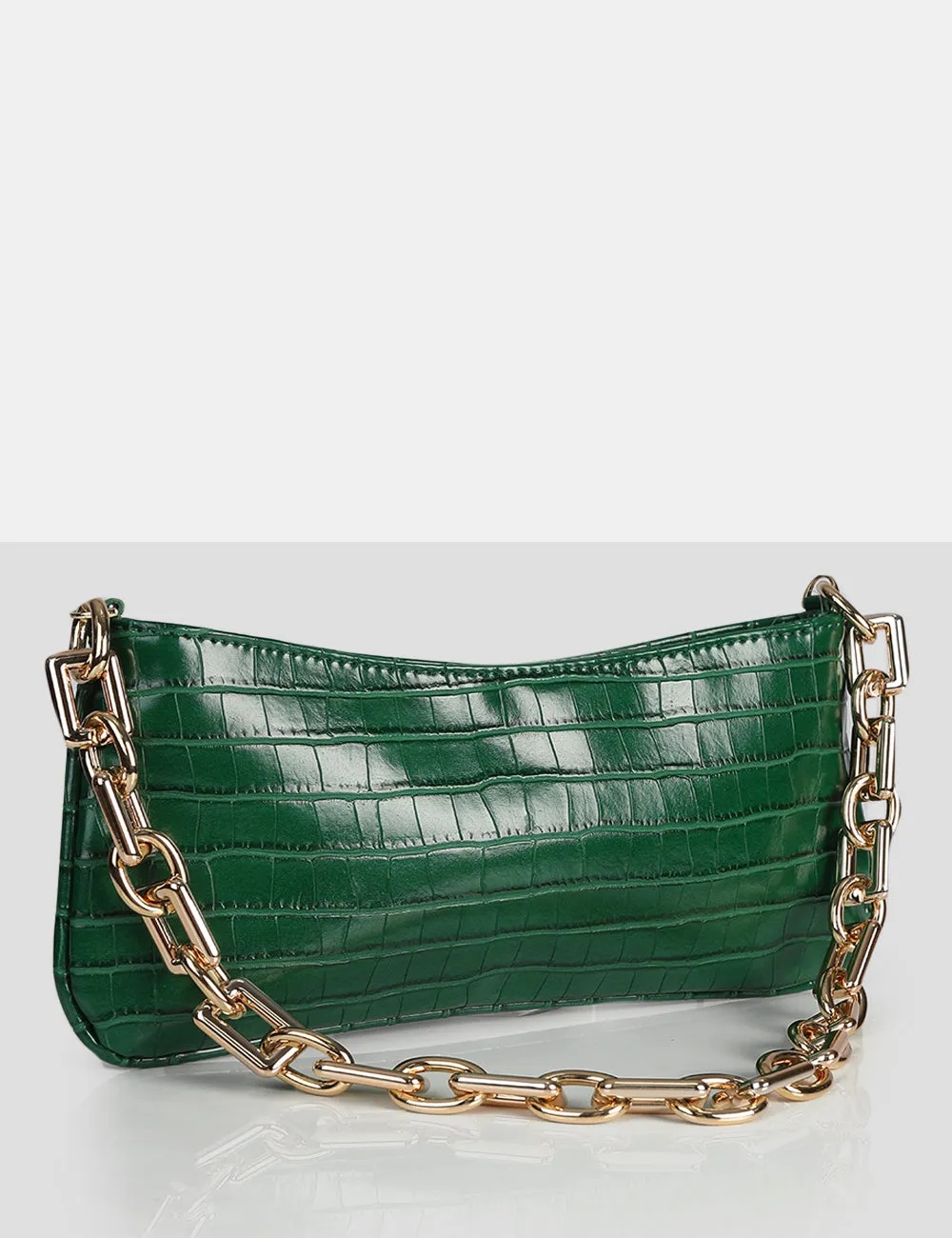 The Sadie Green Croc Chain Detail Shoulder Bag sold by Public Desire product image thumbnail 2