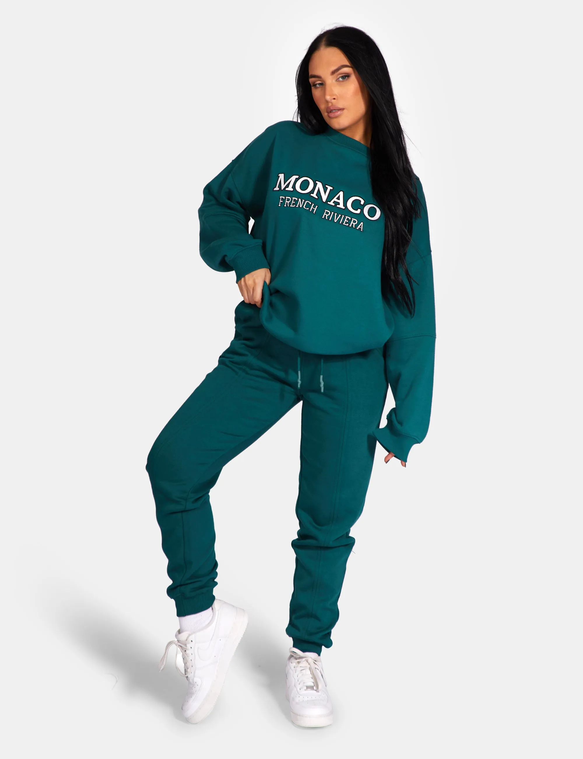 Monaco Embroidered Sweatshirt Forest Green sold by Public Desire product image thumbnail 2