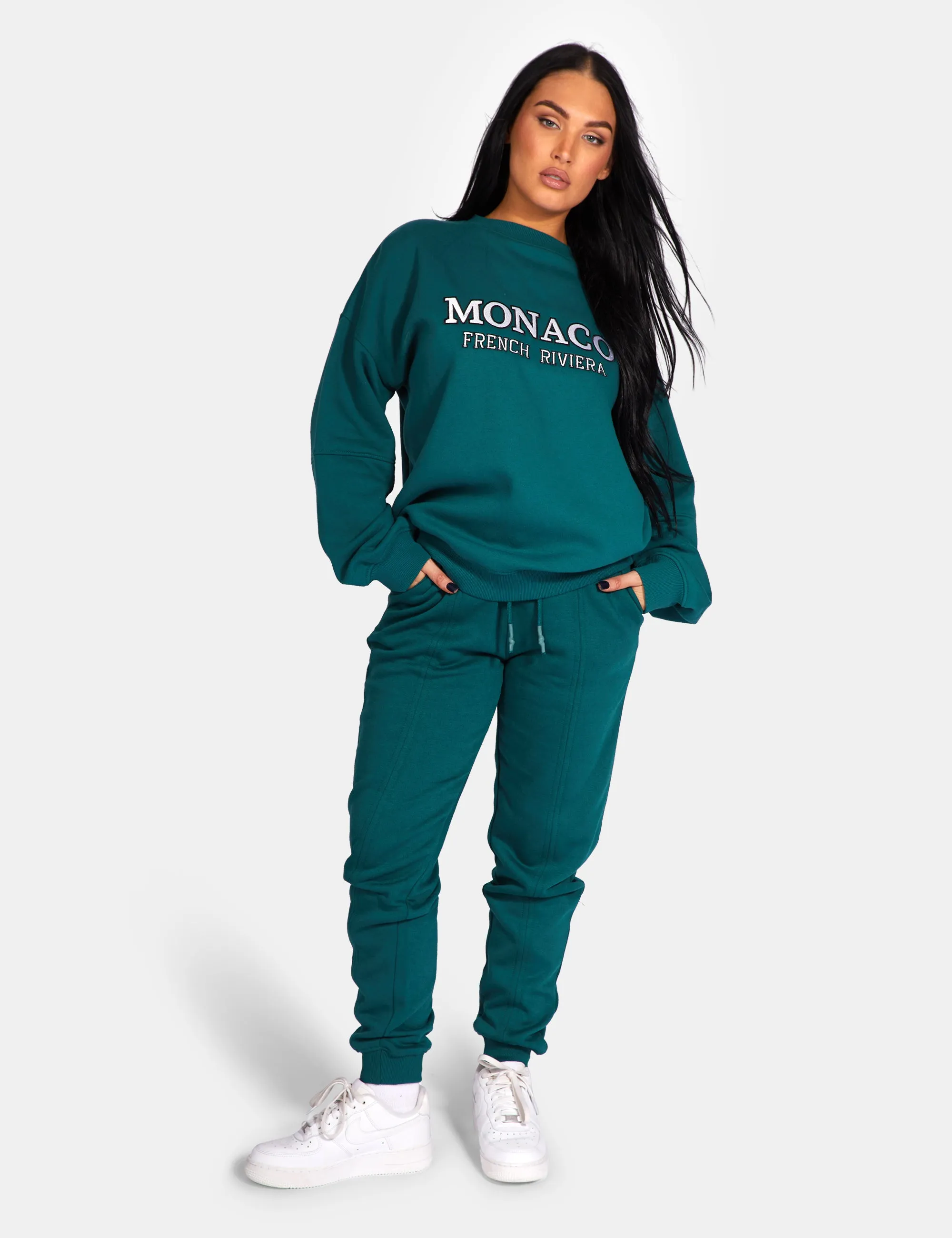 Monaco Embroidered Sweatshirt Forest Green sold by Public Desire product image thumbnail 4