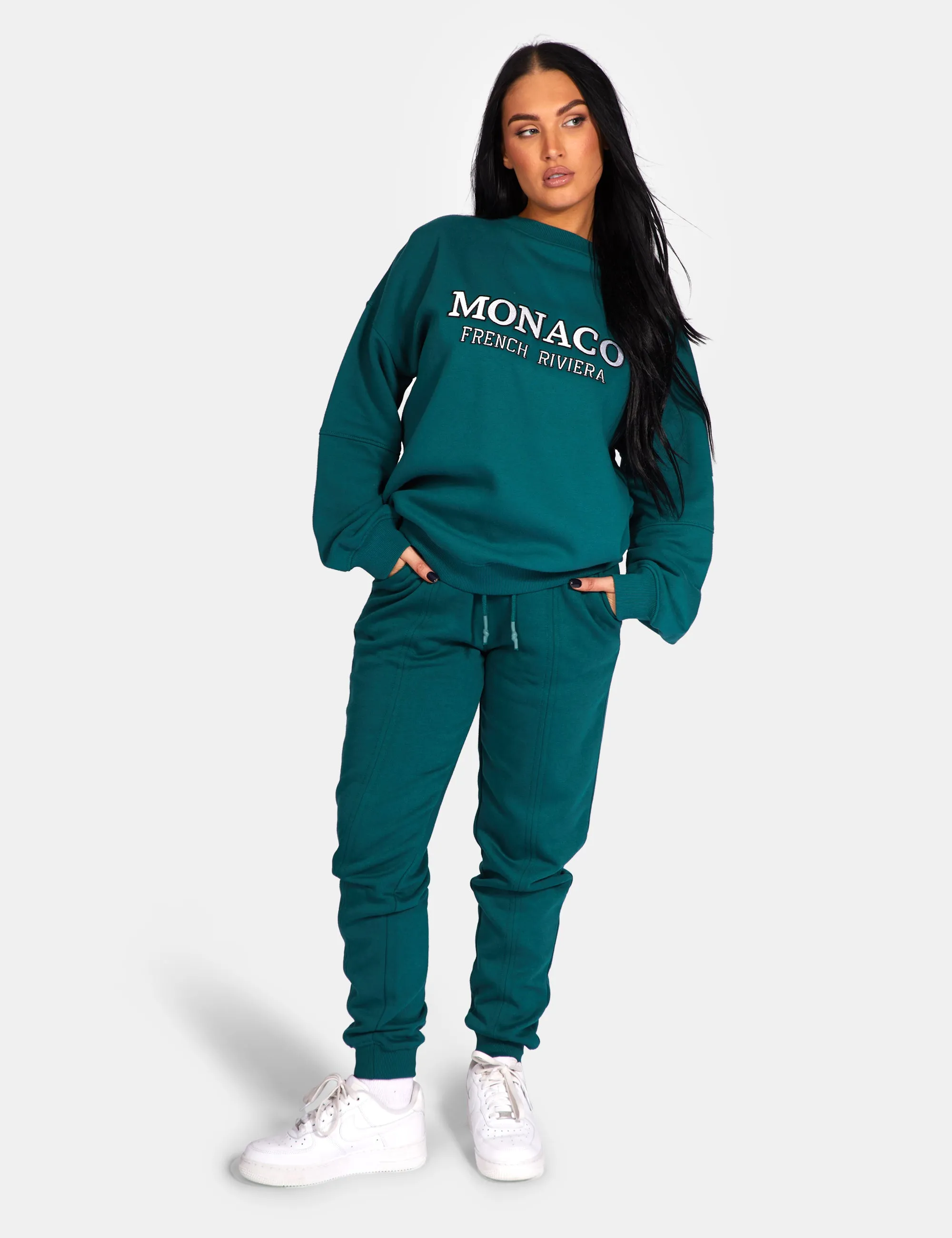 Monaco Embroidered Sweatshirt Forest Green sold by Public Desire product image thumbnail 3