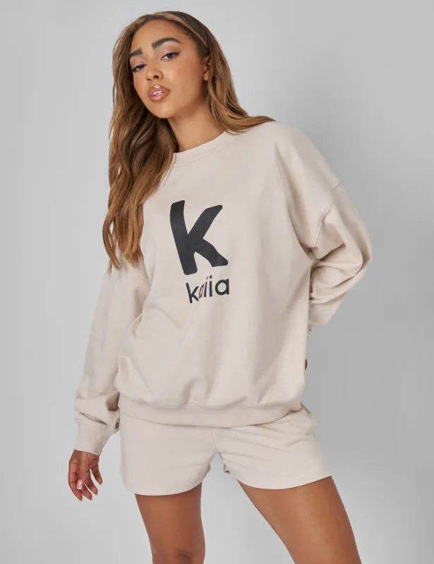 Kaiia Oversized Sweatshirt Cream sold by Public Desire