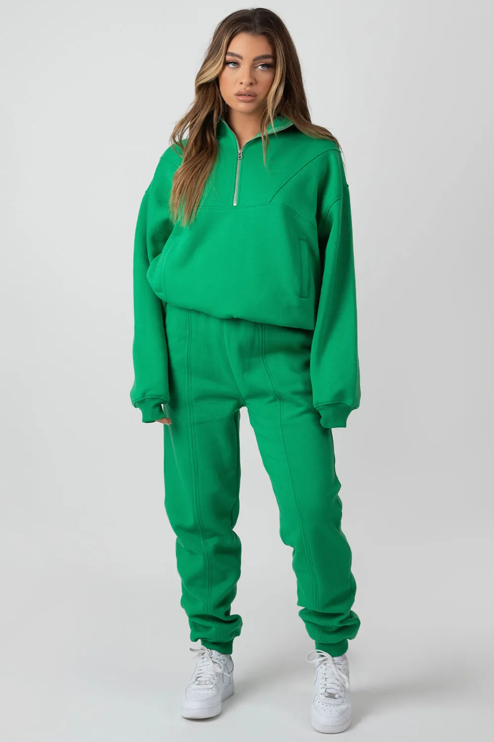 Oversized Half Zip Pullover Sweat Green sold by Public Desire product image thumbnail 2