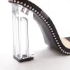 Trick Studded Clear Perspex Heels in Black sold by Public Desire
