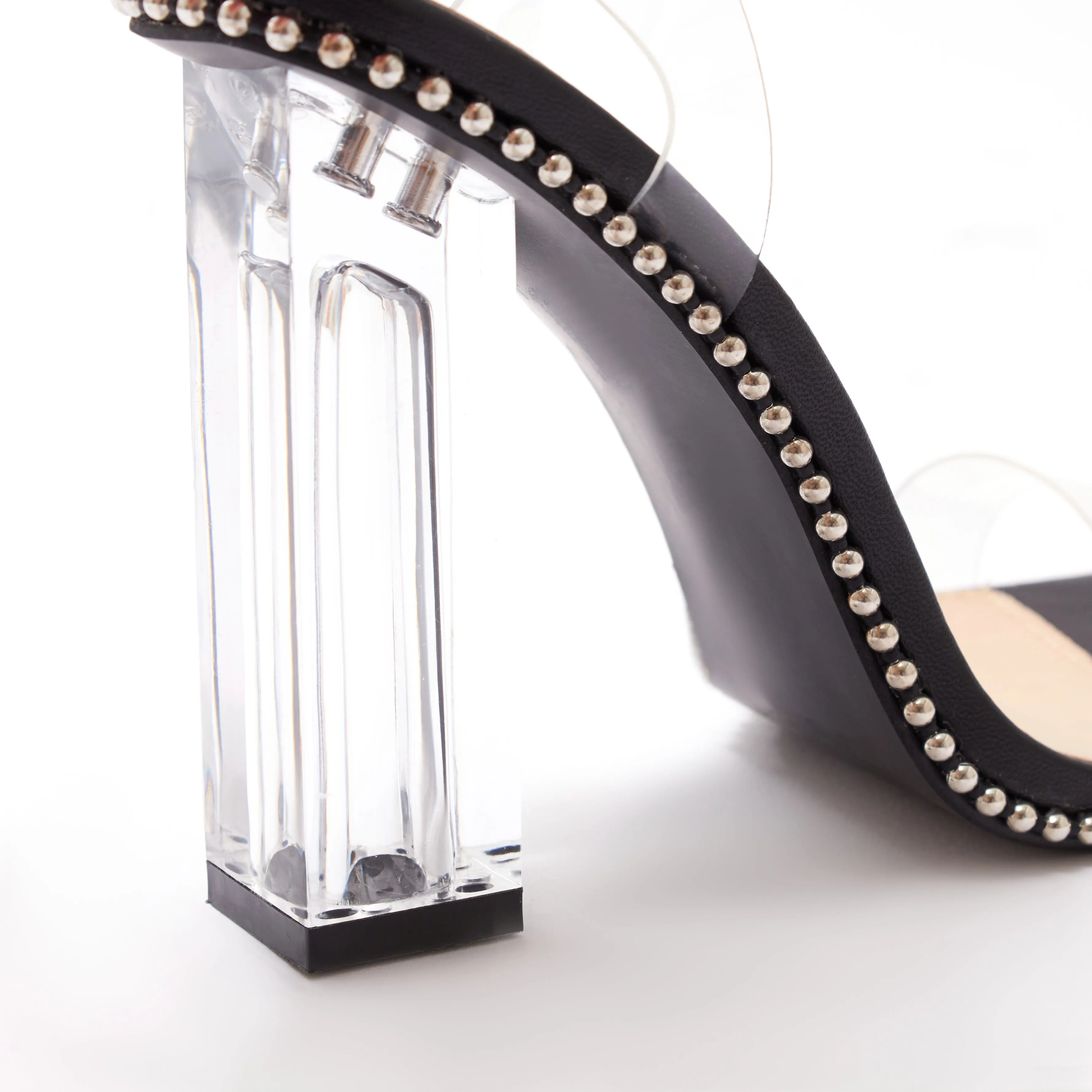 Trick Studded Clear Perspex Heels in Black sold by Public Desire product image thumbnail 2