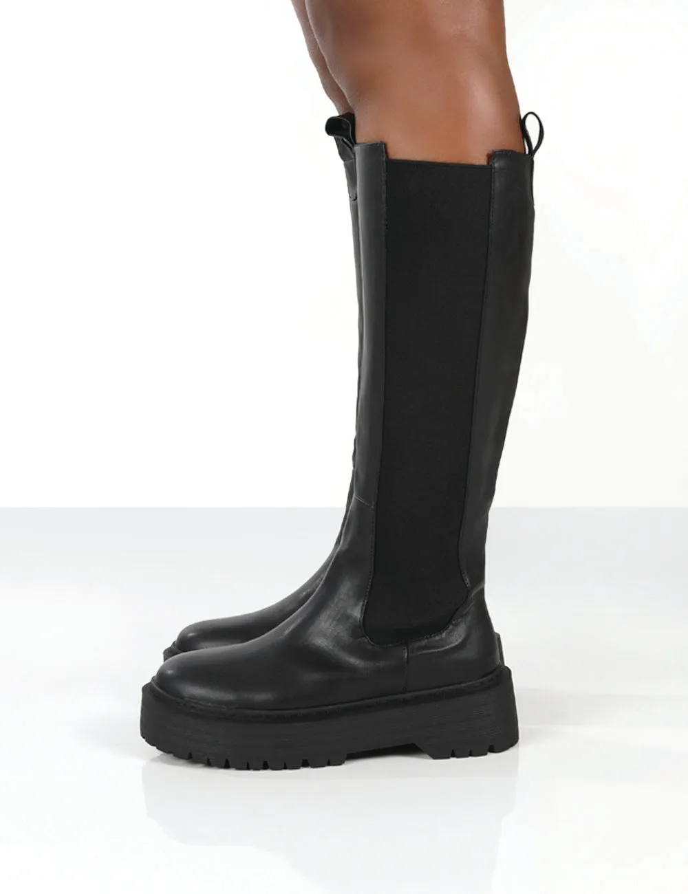 Andi Black Knee high Chunky Sole Boots sold by Public Desire product image thumbnail 3