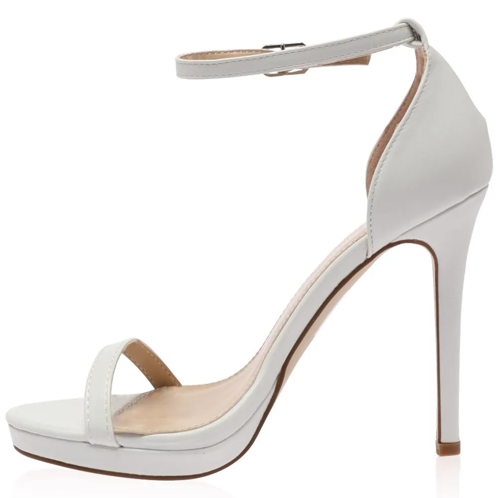 Lottie White Barely There High Heel sold by Public Desire product image thumbnail 3