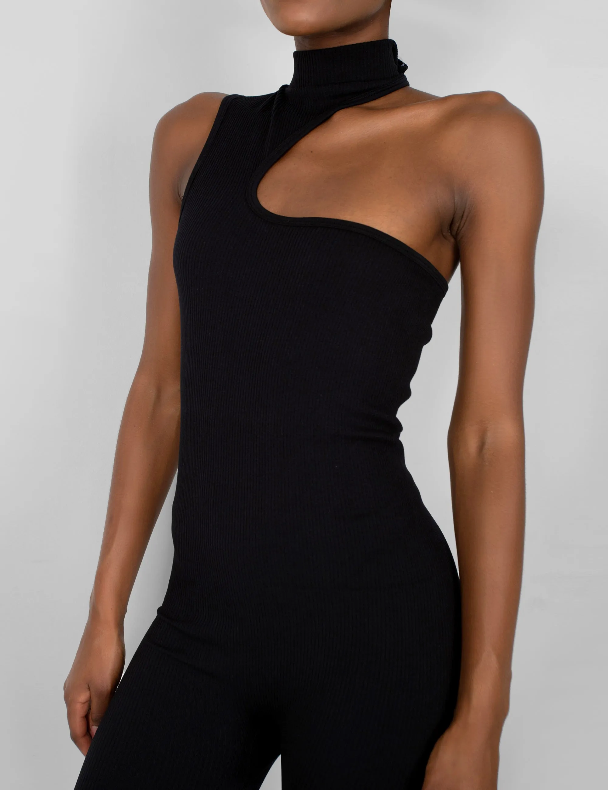 Seamless Asymmetric Neck Jumpsuit Unitard Black sold by Public Desire product image thumbnail 2
