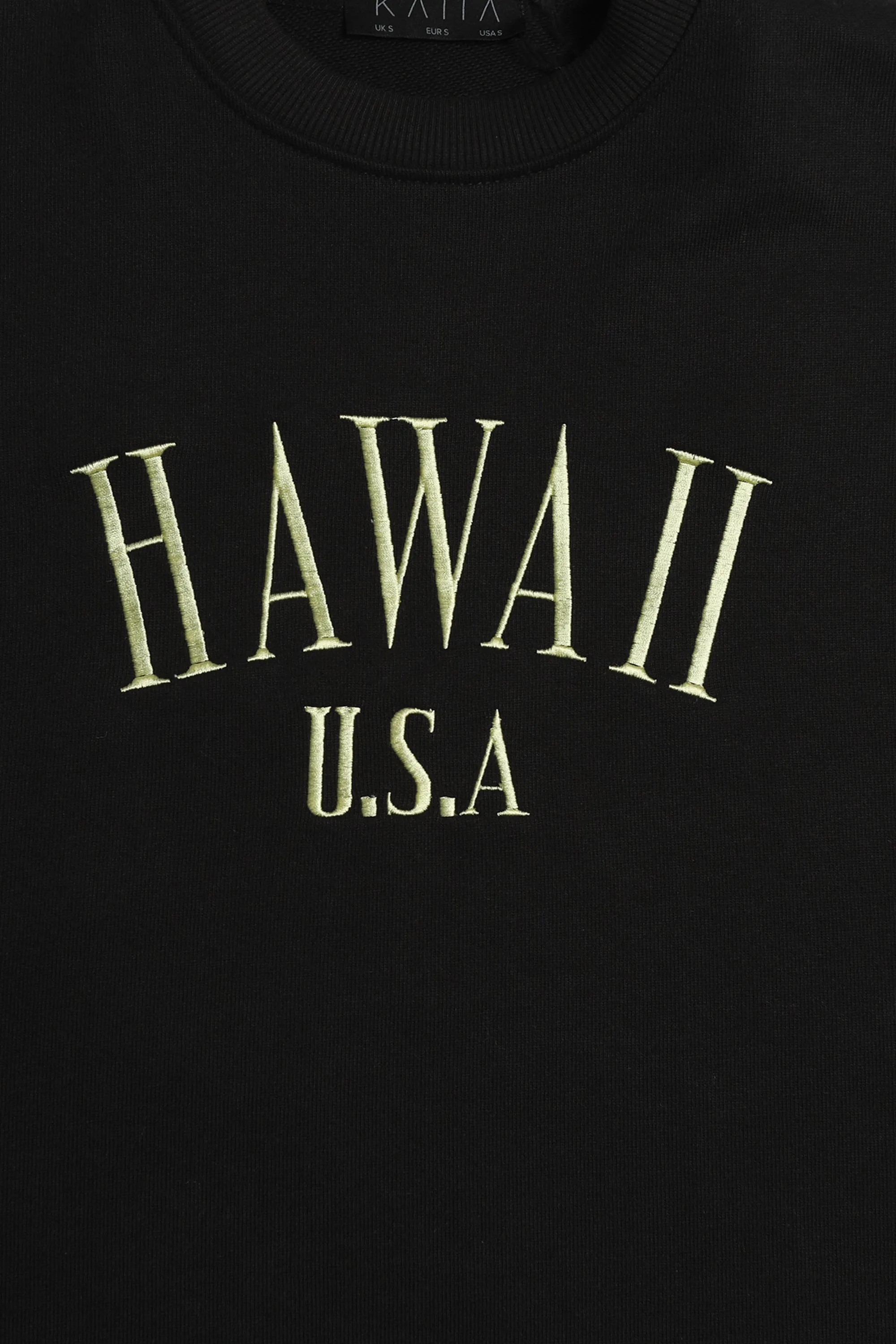 Hawaii Embroidered Sweatshirt Black sold by Public Desire product image thumbnail 3