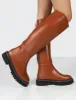 Dana Tan Pu Chunky Sole Knee High Boots sold by Public Desire