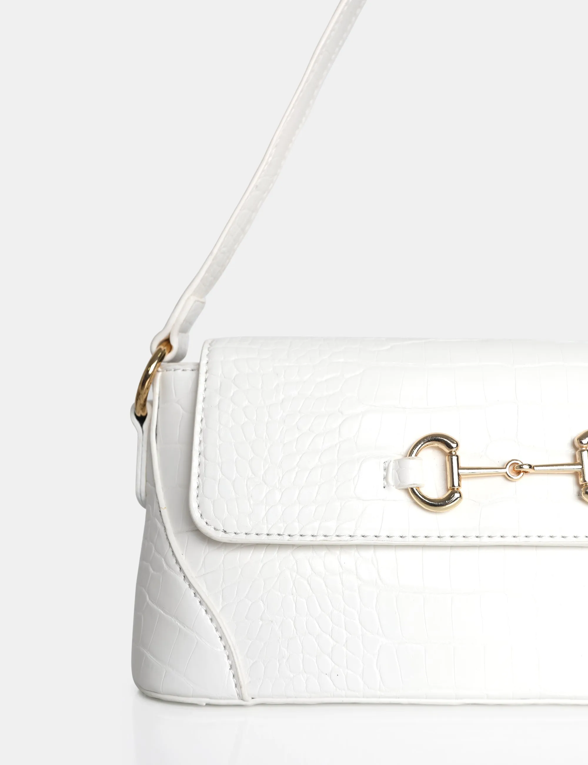 The Issy White Croc Pu Buckle Shoulder Bag sold by Public Desire product image thumbnail 3