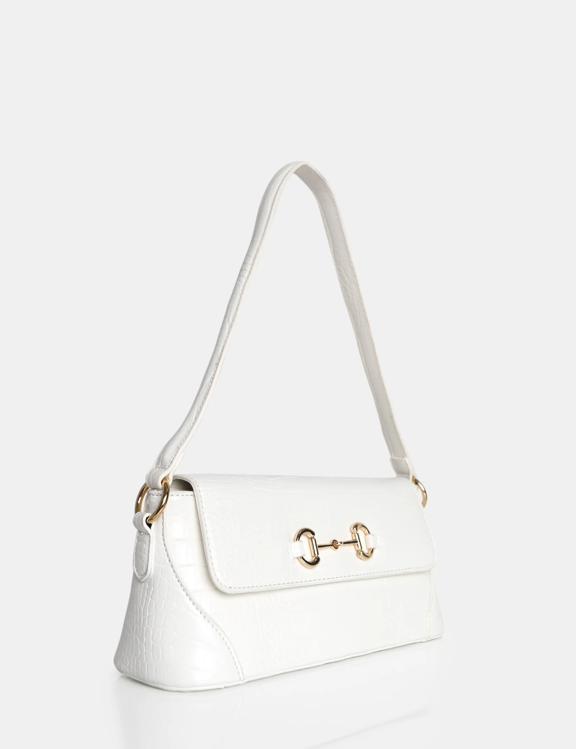 The Issy White Croc Pu Buckle Shoulder Bag sold by Public Desire product image thumbnail 2